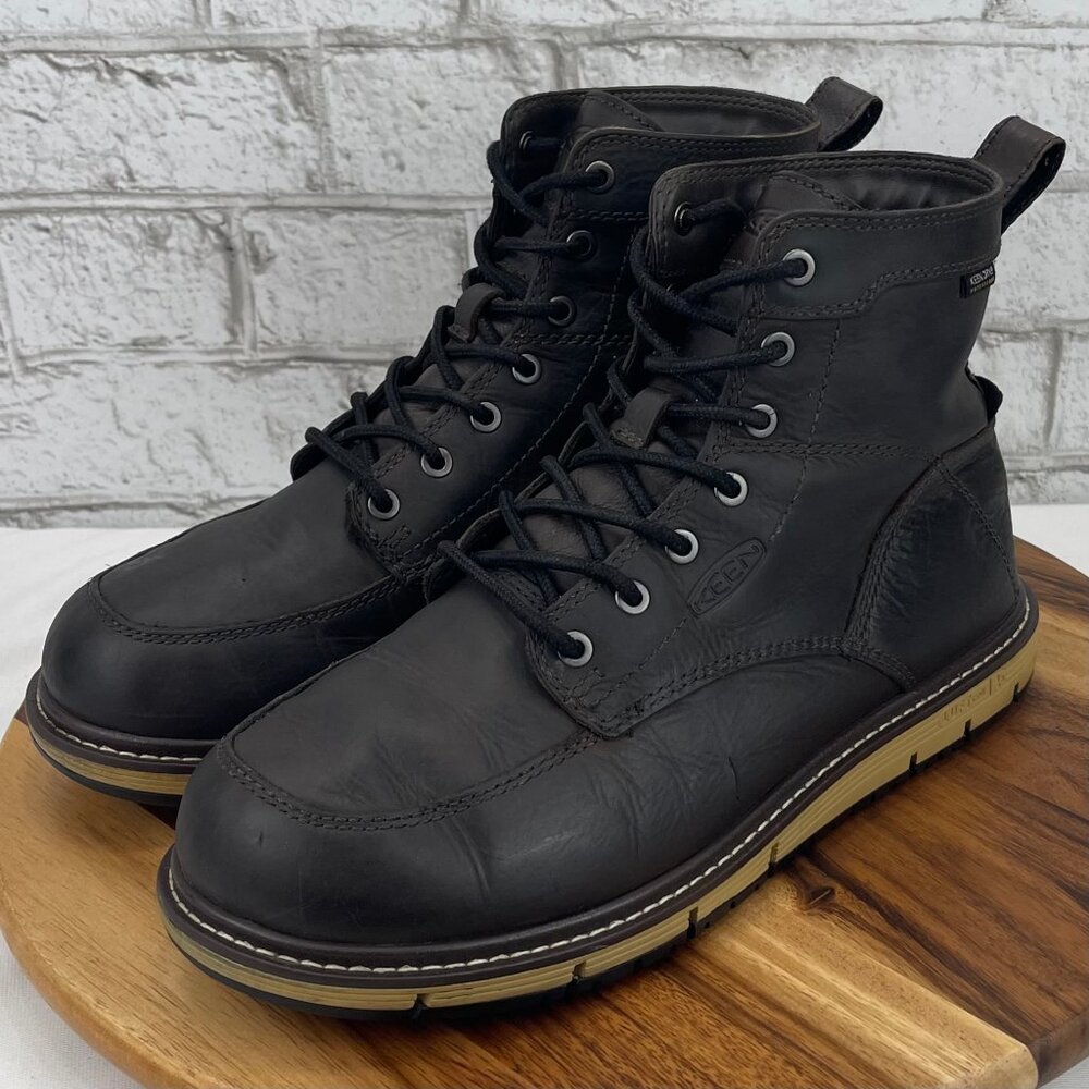 Keen Utility San Jose Mens 10 D Brown Leather Waterproof Soft Toe EH Work Boots